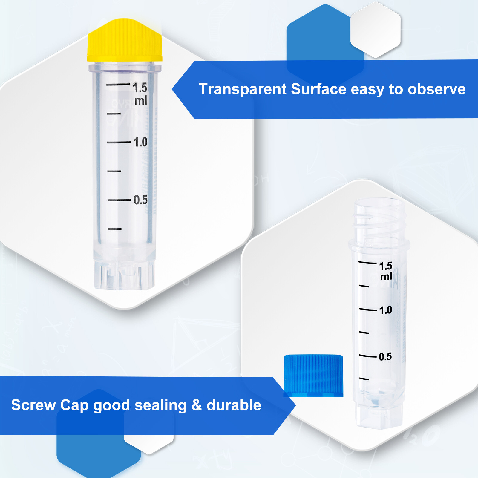 Cryogenic Vials with Side Bardcode-1.5 ml External, 25/Bag, 500/Pack, 1000/Case