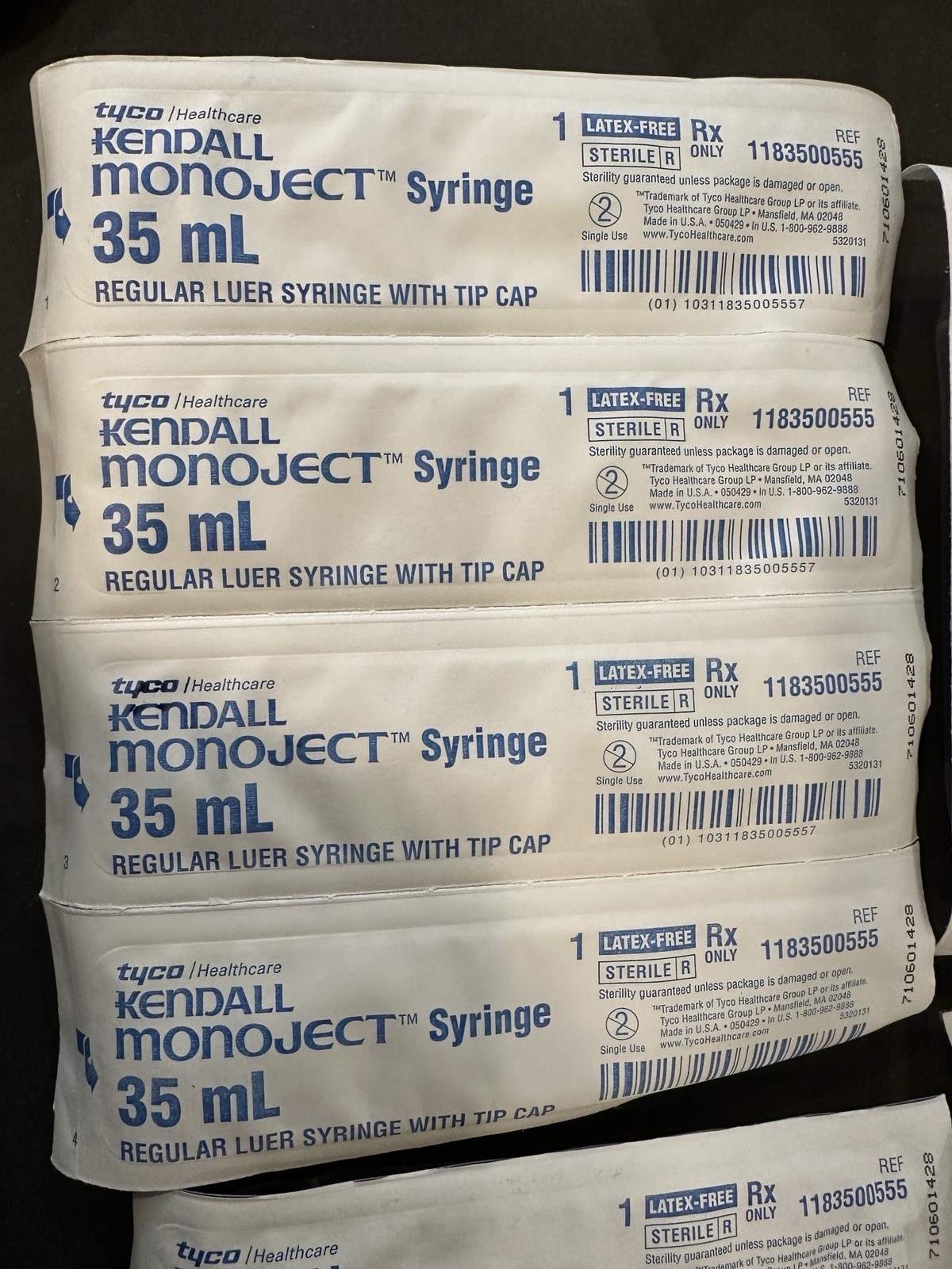 Kendall Monoject 35 mL Single Use Sterile Syringes Catheter Tip Lot Of 17