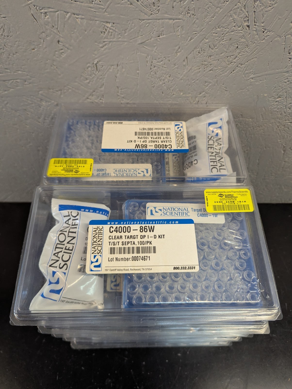 (10) National Scientific C4000-86W Screw Cap Vials Clear Targt DP I-D Kit