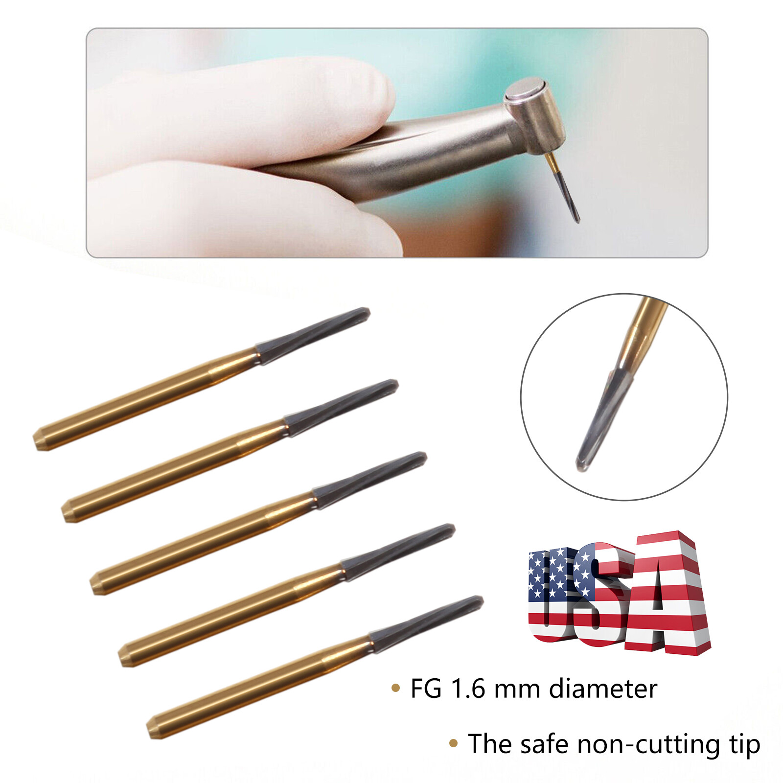 Dental Endo ENDO-Z Tungsten Carbide Burs FG Round Bur High Speed 21mm SANDENT