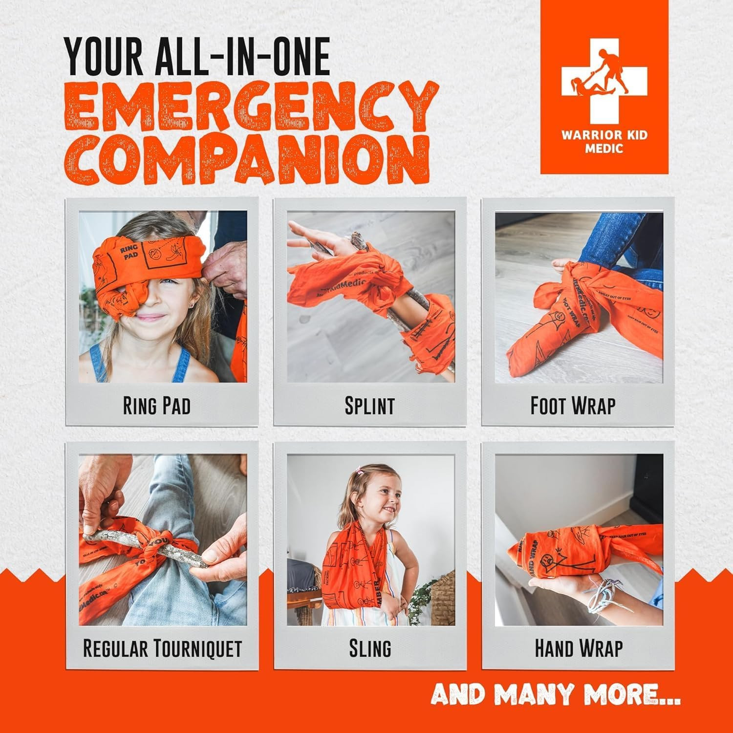 Medic Multi-Tool First Aid Triangular Bandage for Splint, Sprain and Broken Bone