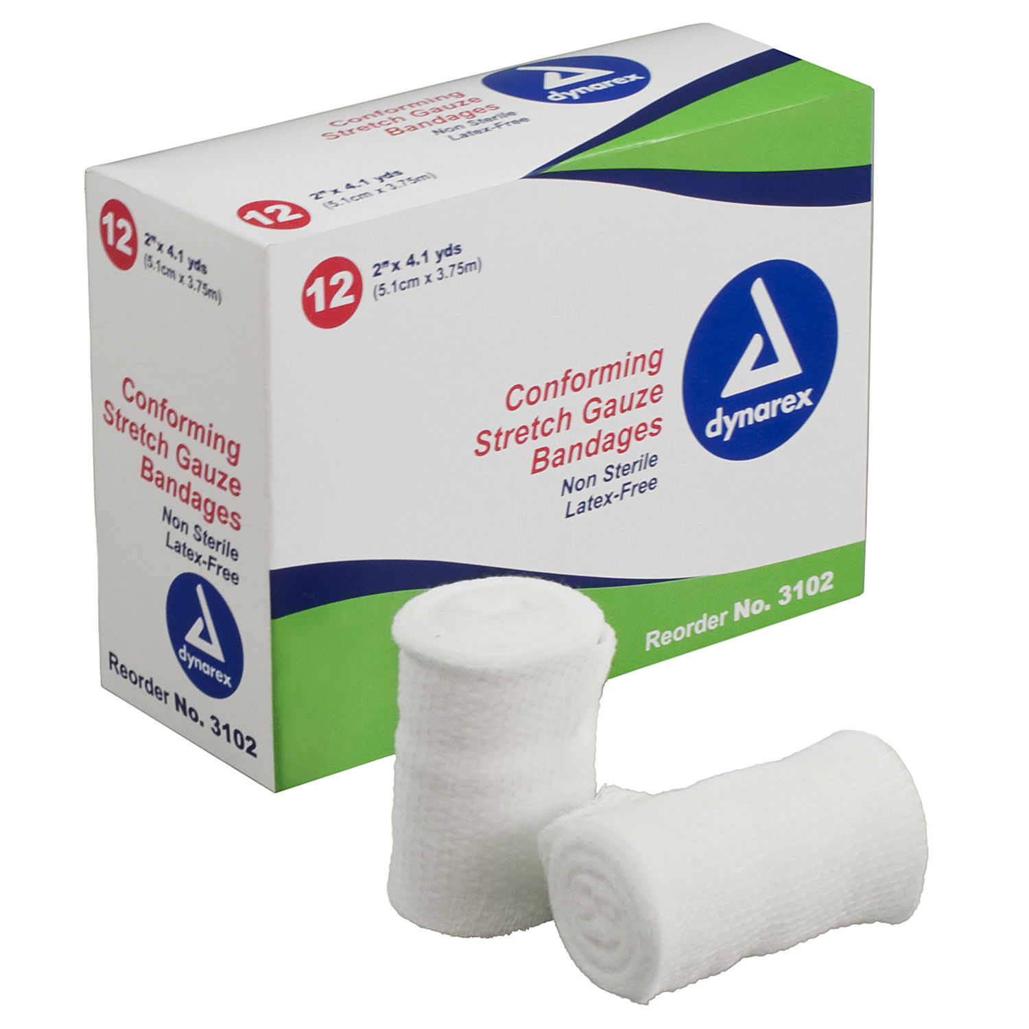 Stretch Gauze Bandage Roll Different Sizes (Non Sterile) 12 Rolls per Box, &