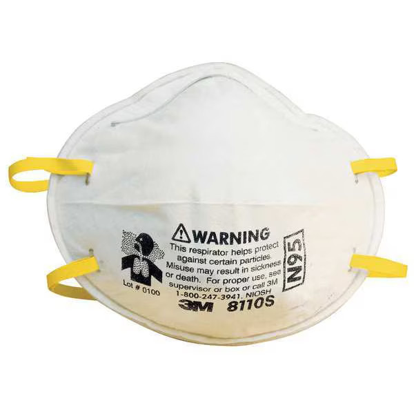 3m Particulate Respirator, N95, Molded, Dual, Non-Adjustable, Metal Nose Clip,