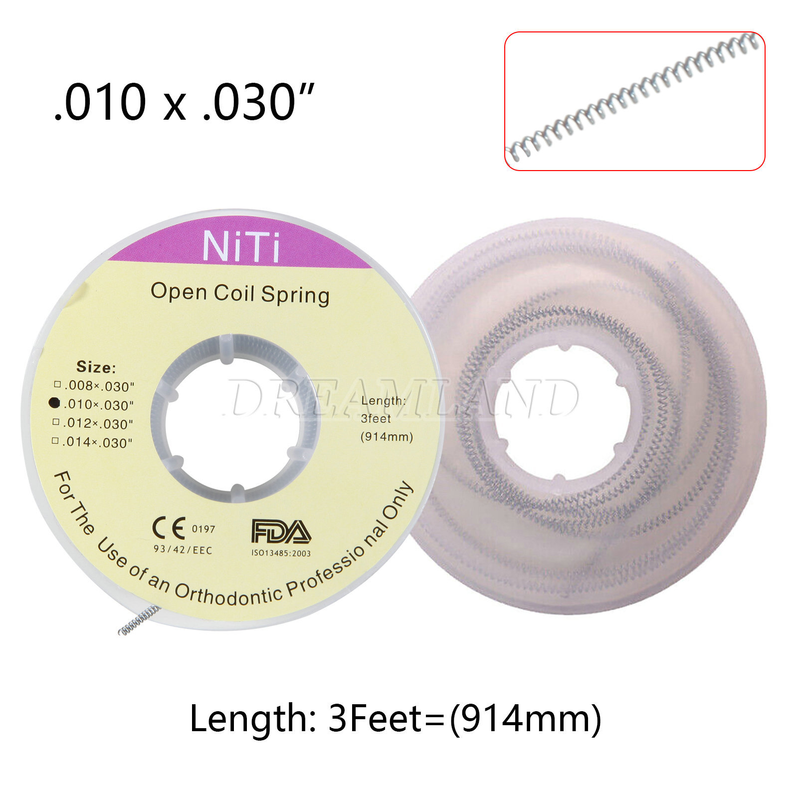 1 Pack Dental Orthodontic Niti Open Coil Spool Springs 010*030″