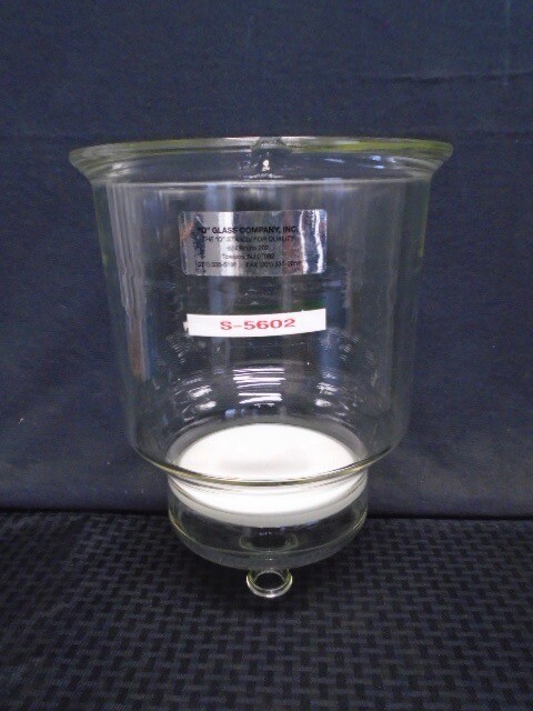 Q Glass 6L Reaction Vessel Funnel w/ Fritted Disc Process Pipe 200mm Flange B