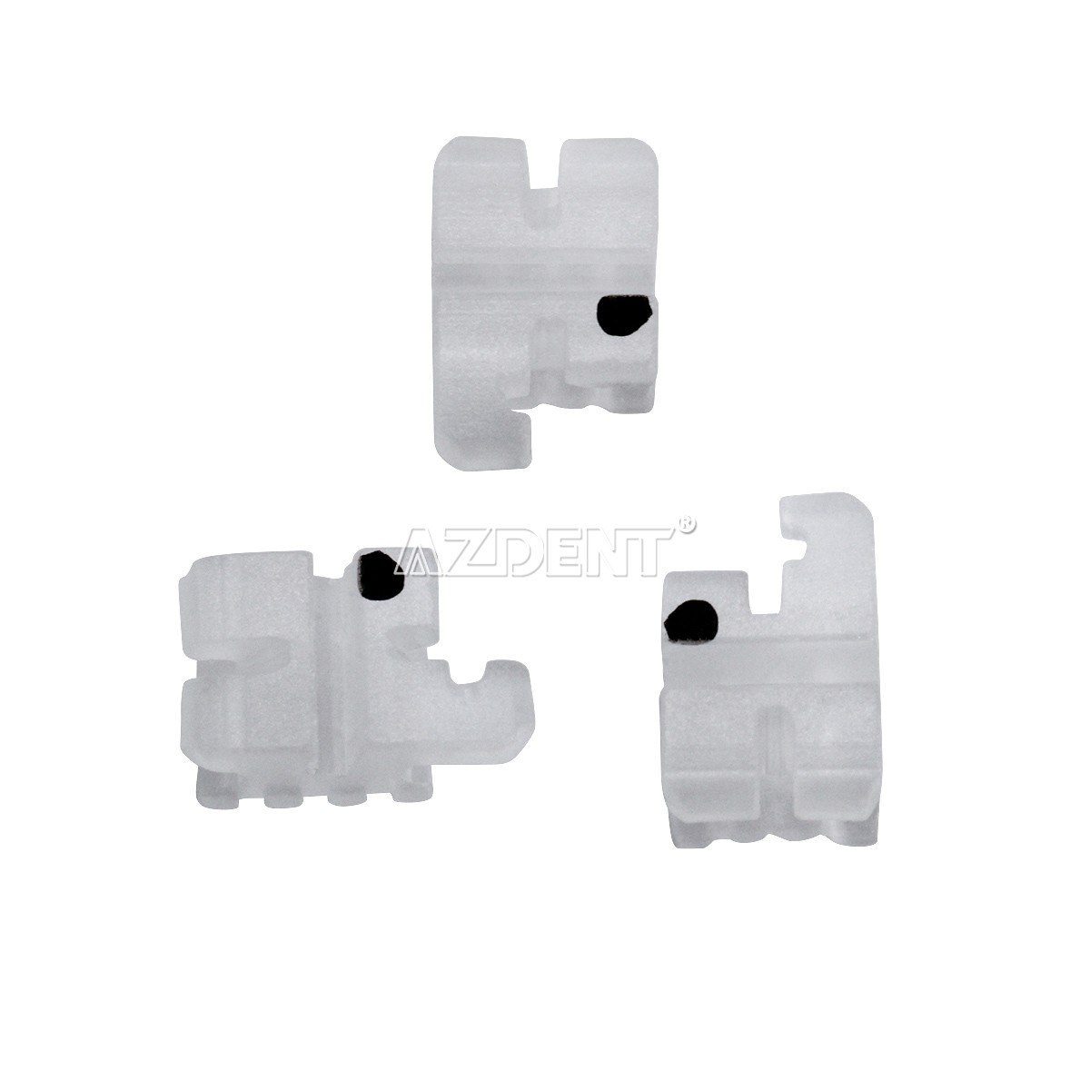 400pcs AZDENT Dental Ortho Ceramic Brace Brackets 5*5 Roth/MBT .022 345 Hooks