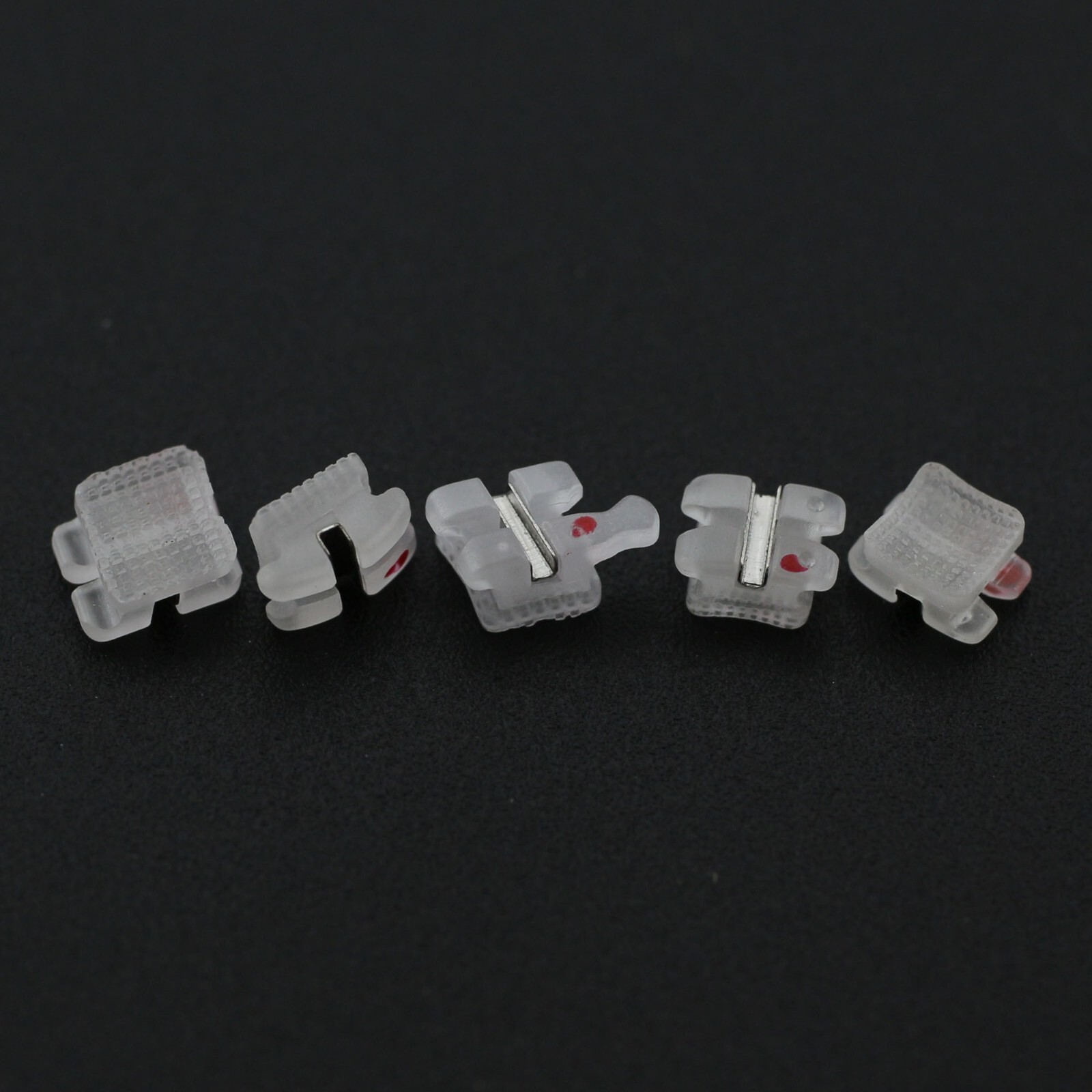 Noble Dental Orthodontic Ceramic Brackets Brace Roth 022 3 Hooks Metal Slot