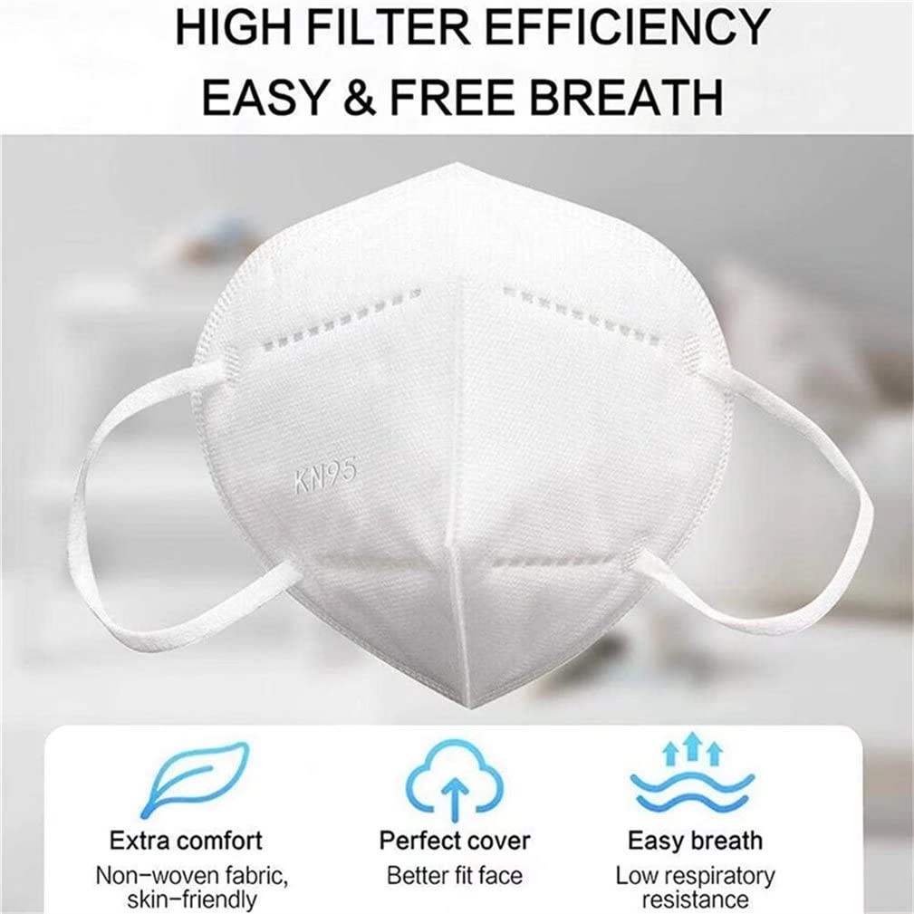 White KN95 Protective 5 Layer Face Mask BFE Disposable KN95 Mask