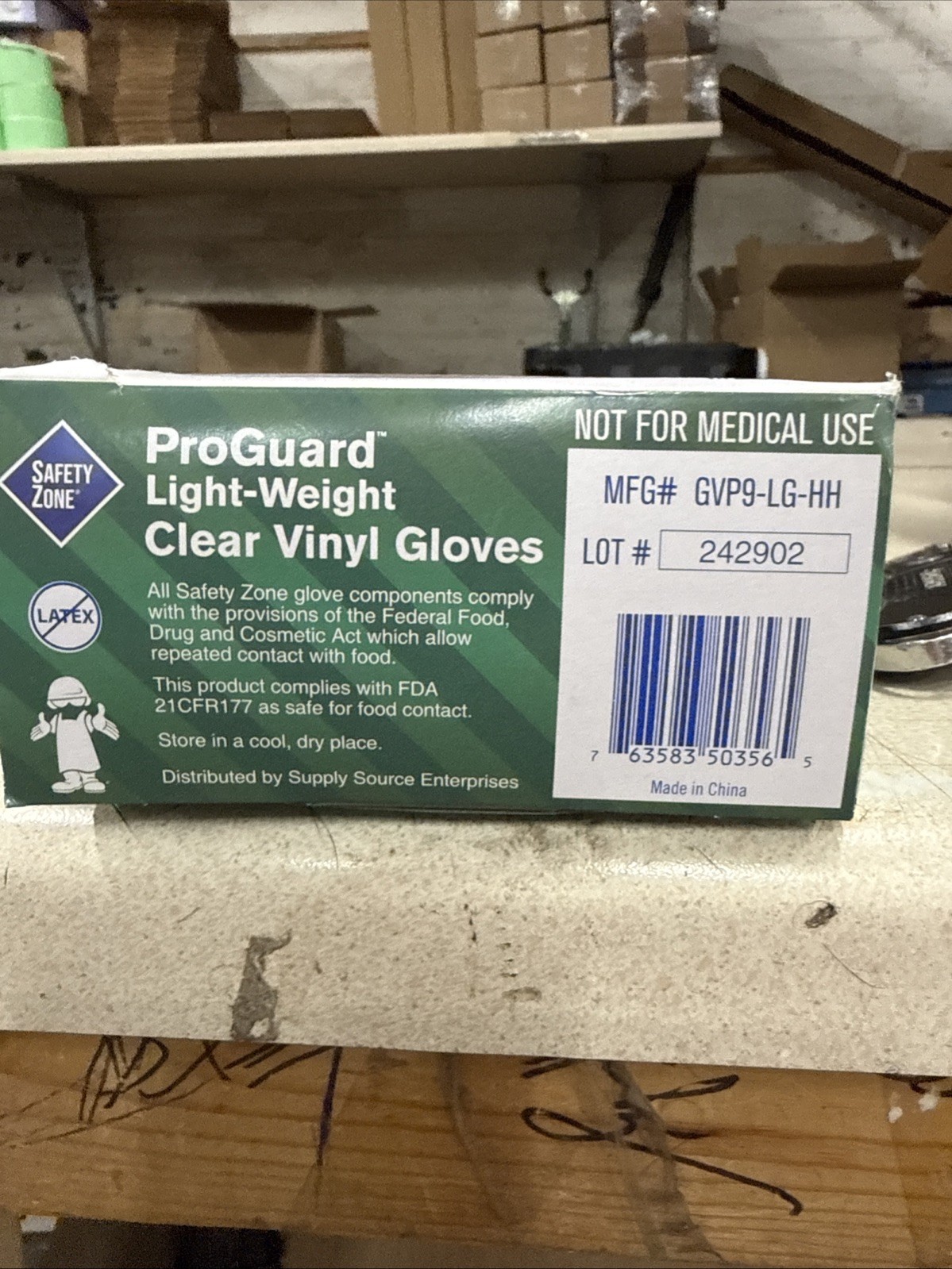 Safety Zone Clear Vinyl Exam Gloves Powder Free Latex-Free SMALL [Case of 1000]