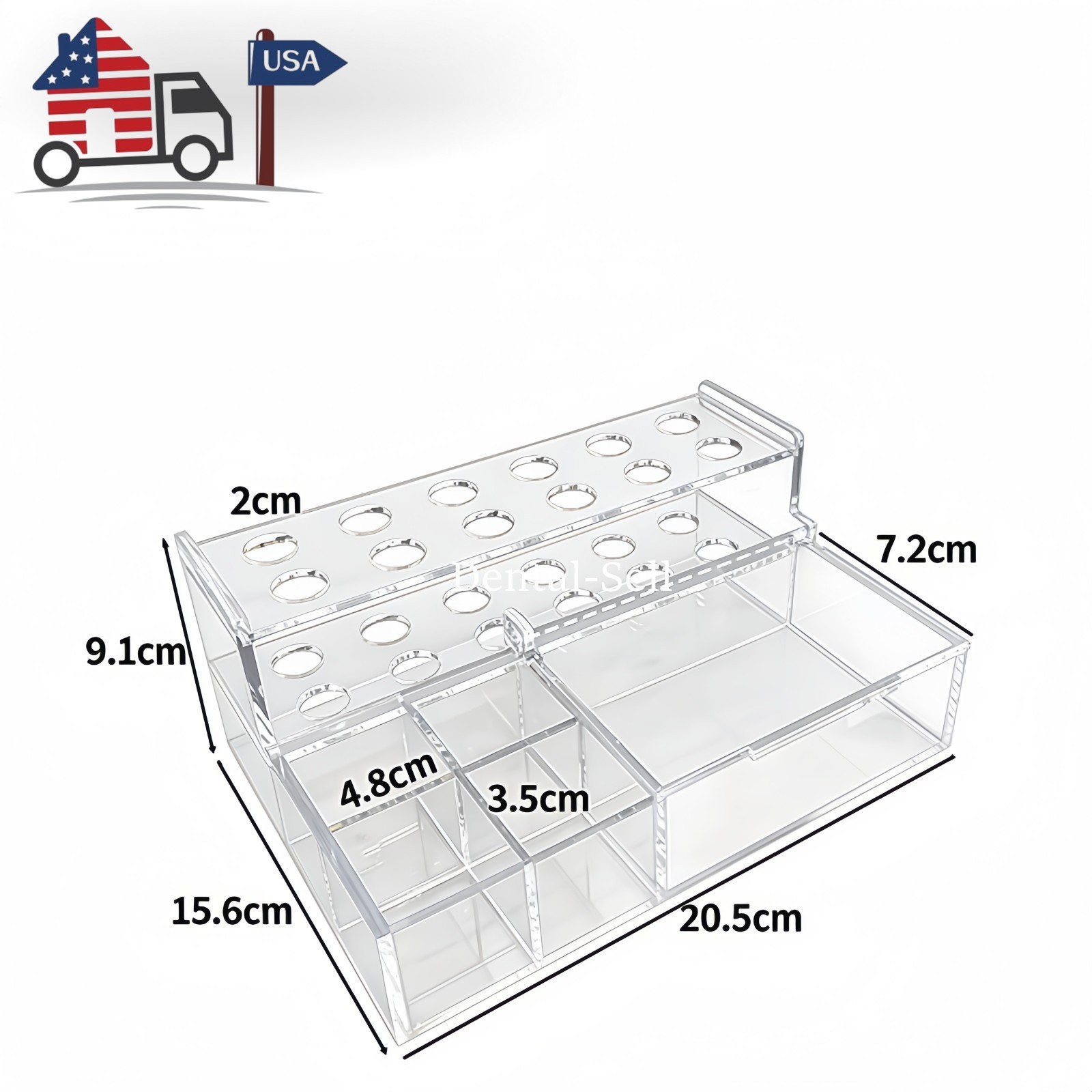 Dental Composite Syringe Acrylic Organizer Holder Applicator Adhesive Rack USA