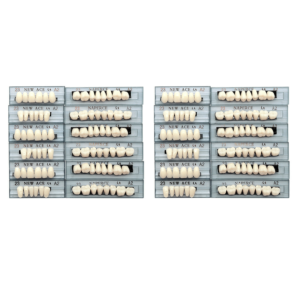 168pc 23# A2 Acrylic Resin Denture Full Set Teeth Upper Lower Shade Tooth Dental