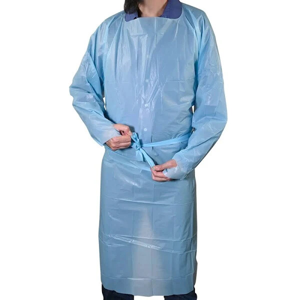 Disposable CPE 35 GSM Isolation Gowns Protective Suit Level 3 AAMI (20 Pieces)