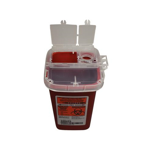 Kendall Healthcare 8900SA Sharps Phlebotomy Container Red 6″ x 3″ 1 Quart