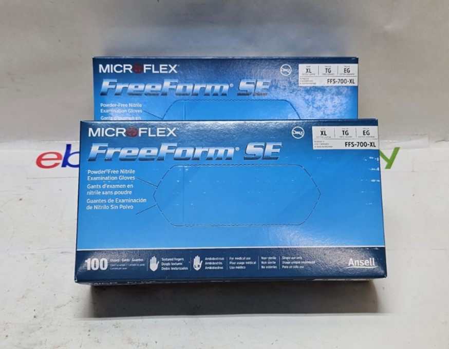 Microflex Powder Free Nitrile Examination Gloves Size XL 100ct a Box (Lot of 2)
