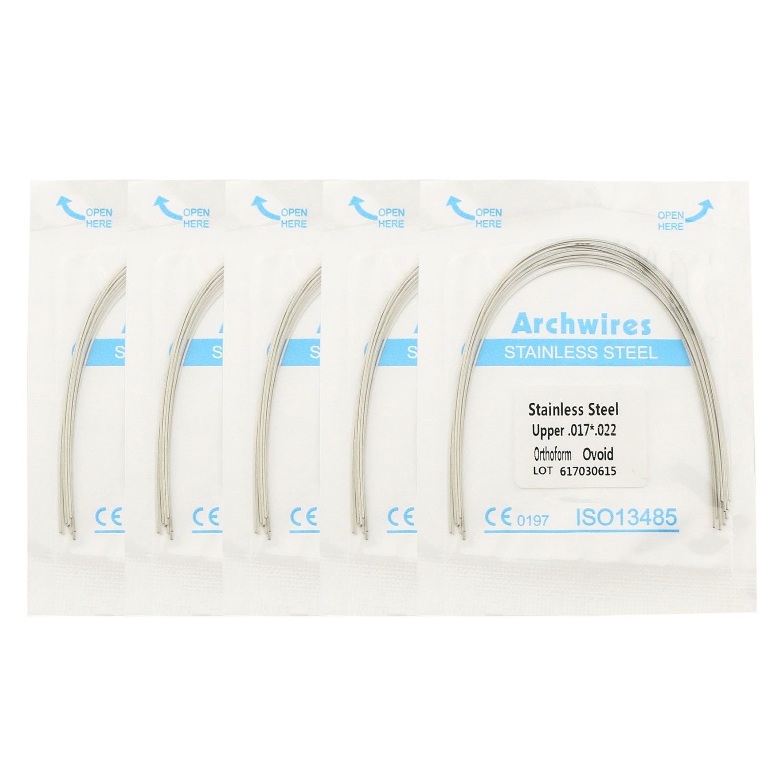100 Dental Orthodontic Rectangular Stainless Steel Arch Wire Ovoid/Nature/Square