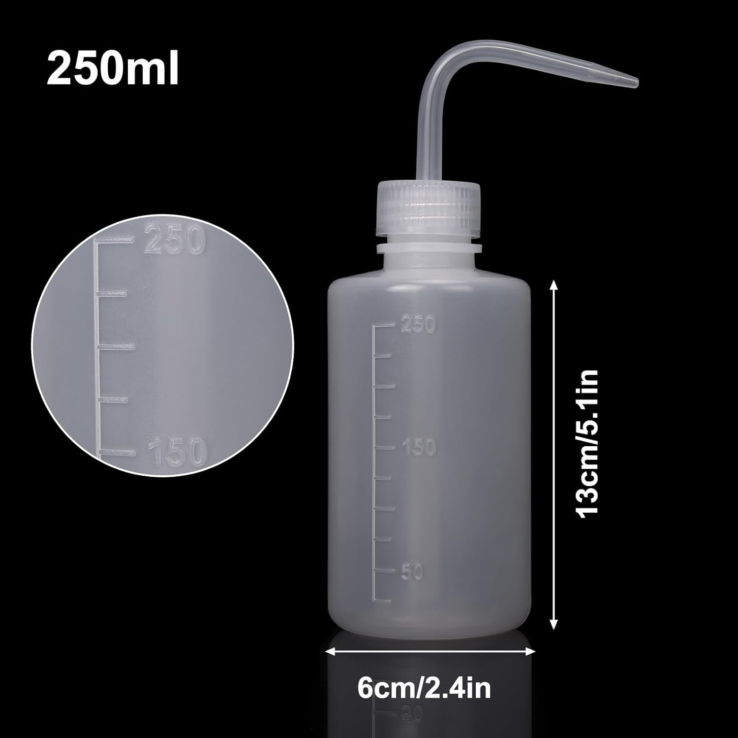 DEPEPE 6-Pack 250ml Squeeze Bottles for Liquids, LDPE Plastic Safety Squirt Bott