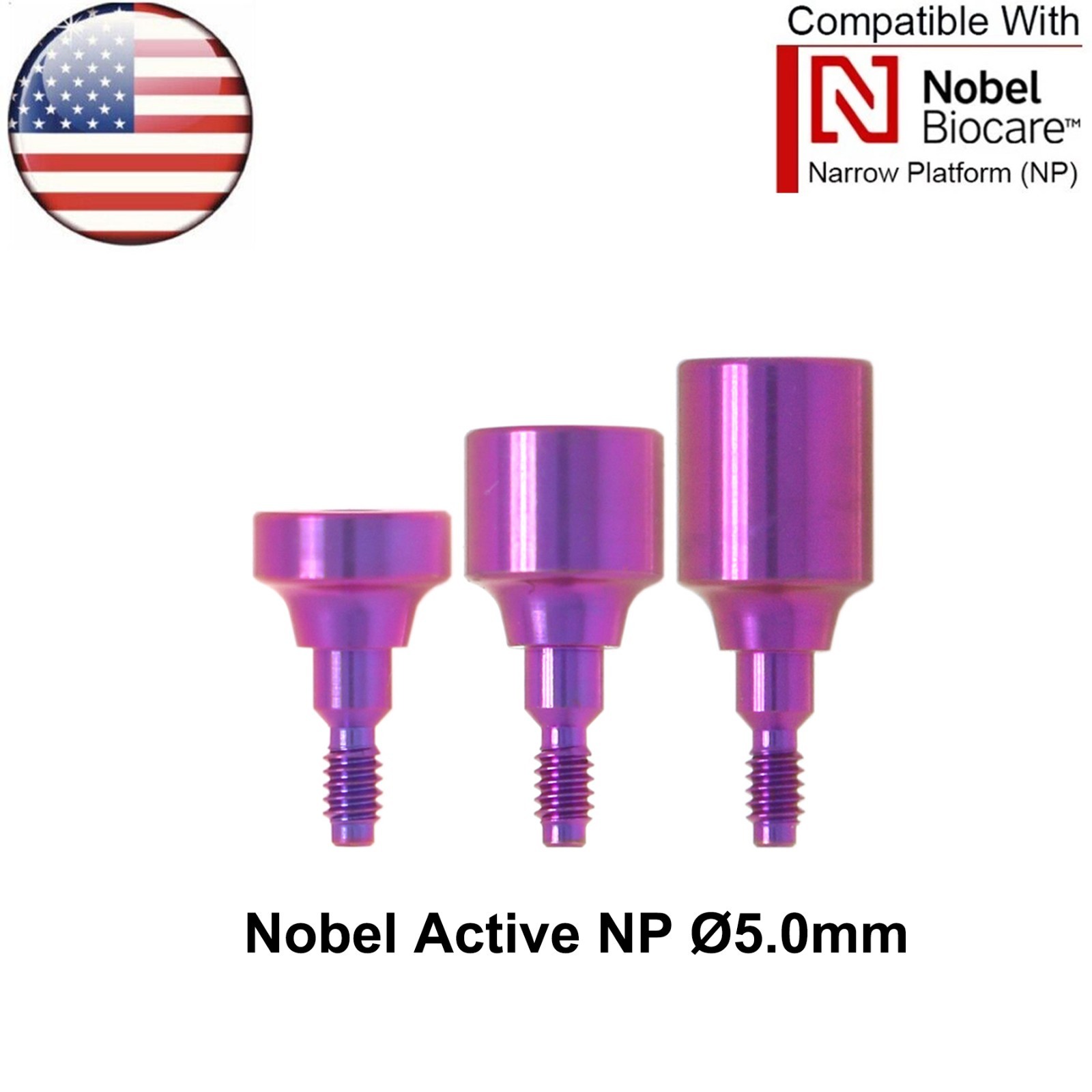 US Dental Healing Abutment Cap NP/RP Compatible Nobel Biocare ∅3.6 ∅5.0 ∅6.0