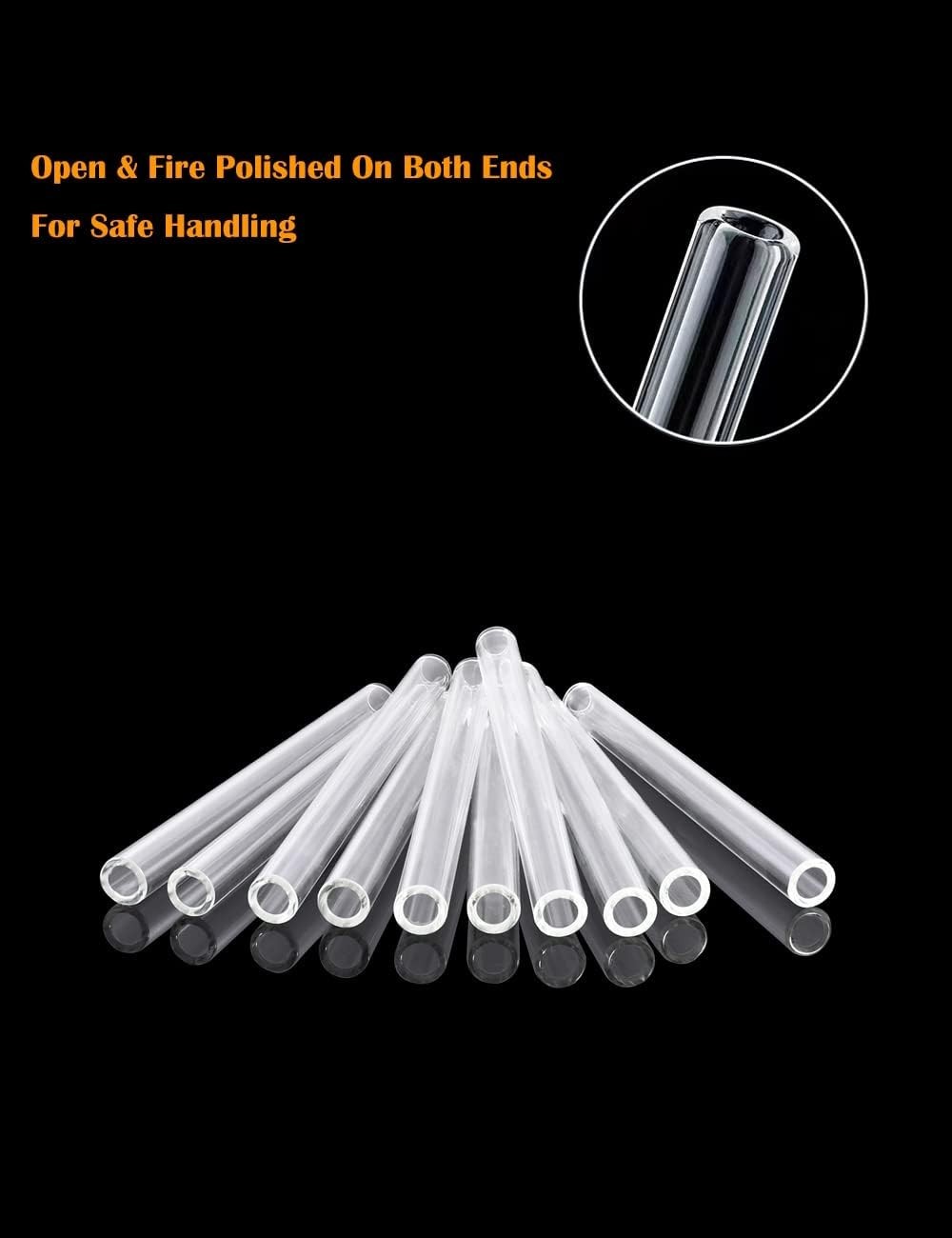 Versatile 6-Inch Glass Tubes – Set of 10 Borosilicate Tubes for Crafts & Labs