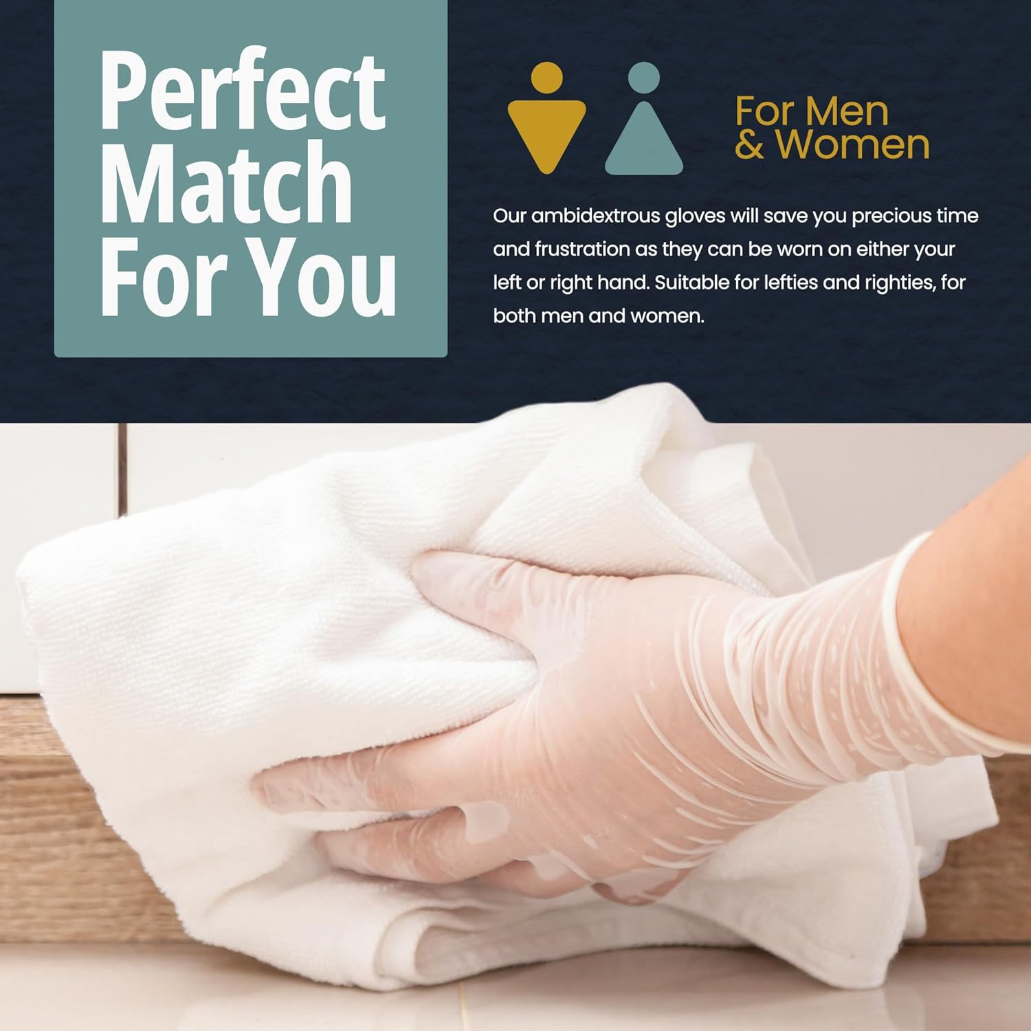 MED PRIDE Disposable Medical Grade Vinyl Exam Gloves, Latex & Powder Free, Ultra