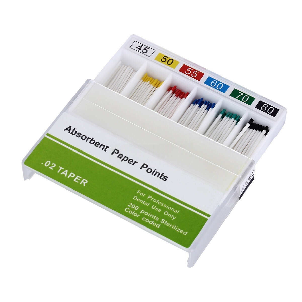 Dental Absorbent Paper Points 45 -80# PP 0.02 Root Canal Endodontic Dentist Use