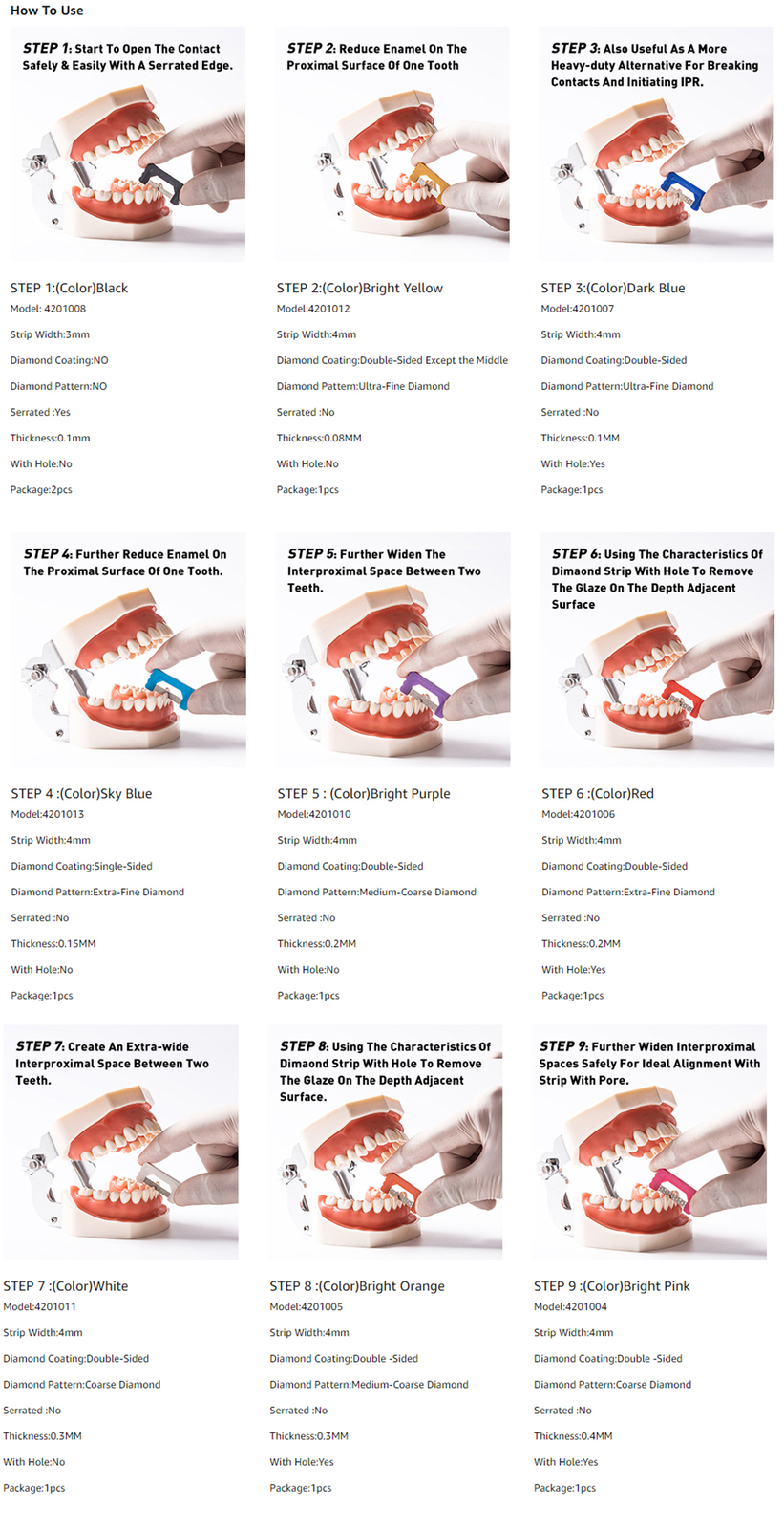 Dental Orthodontic IPR Reduction Strip Interproximal Enamel Strips Polishing saw