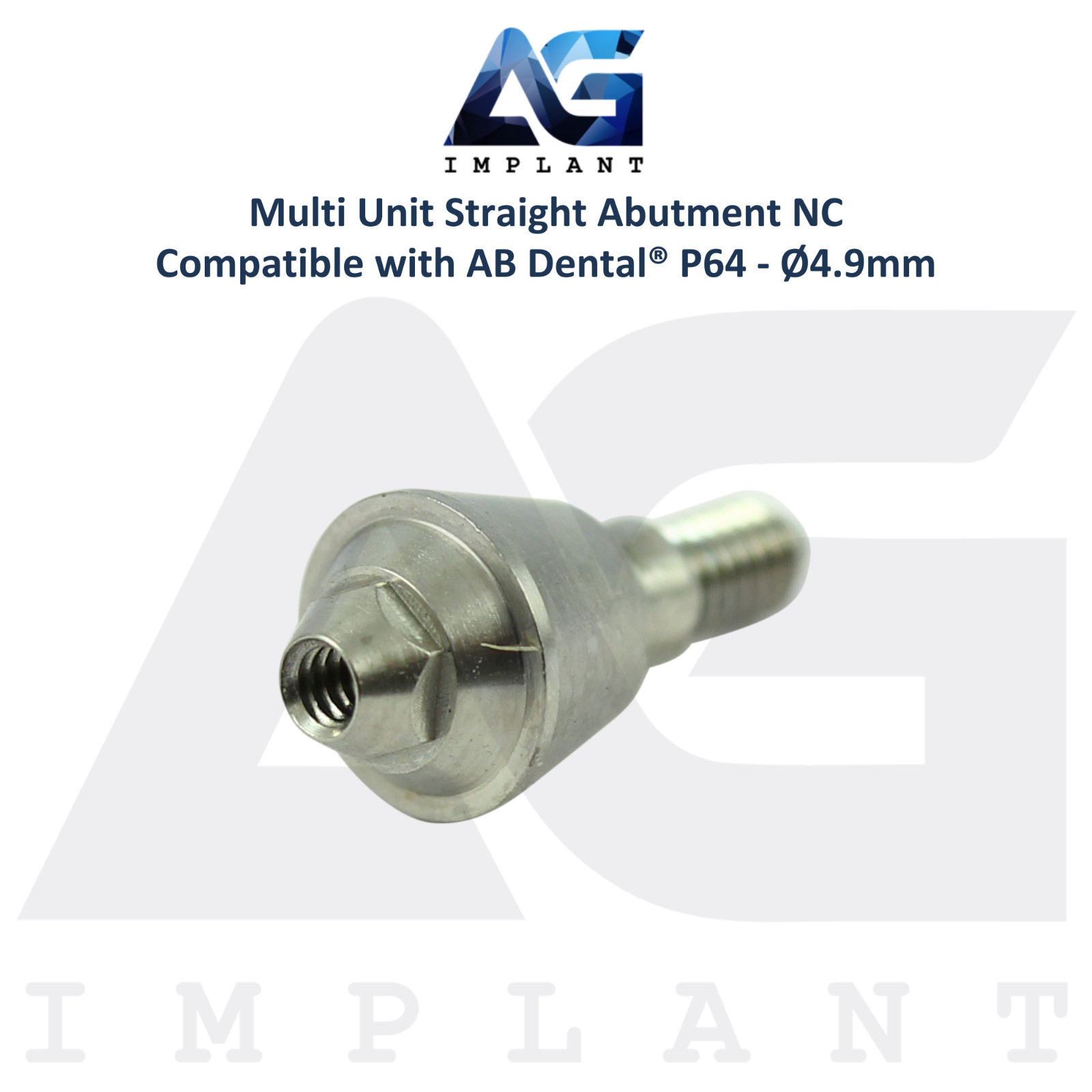 5 Straight Multi Unit Titanium Prosthetic P64 AB Dental® Compatible Ø4.9mm