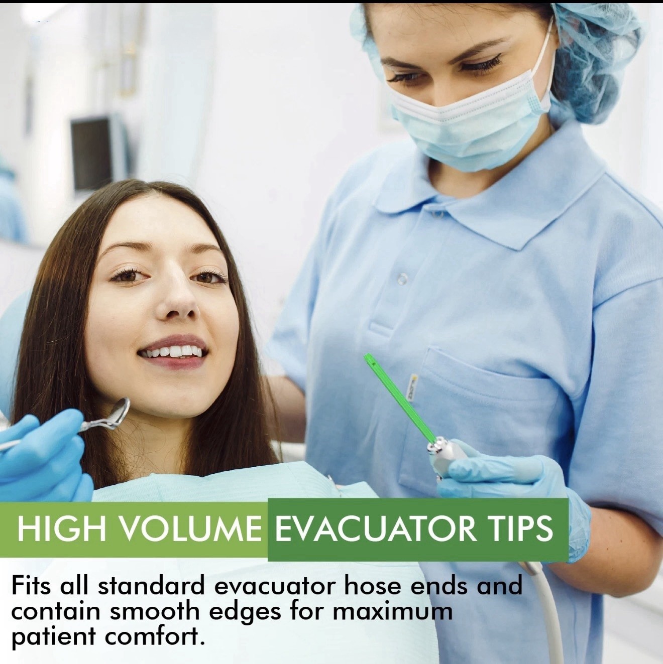 MDS Dental Disposable HVE Suction Tips ,Vented High-Volume Evacuation Tips
