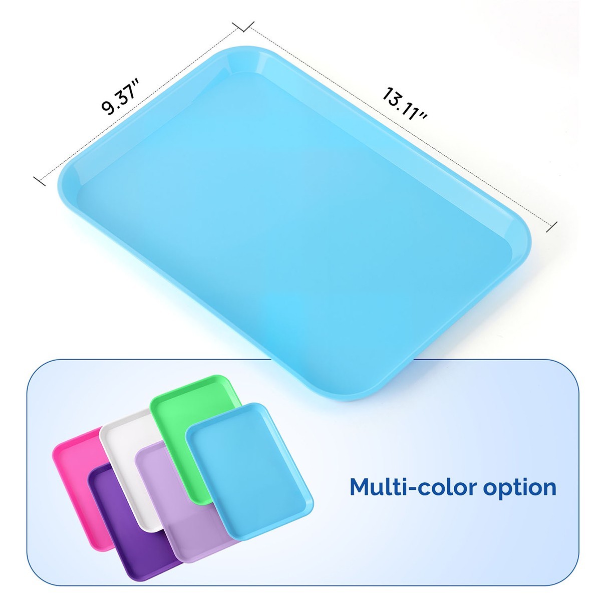 Dental Flat Tray Autoclavable Plastic Instrument Procedure Trays Non-Slip