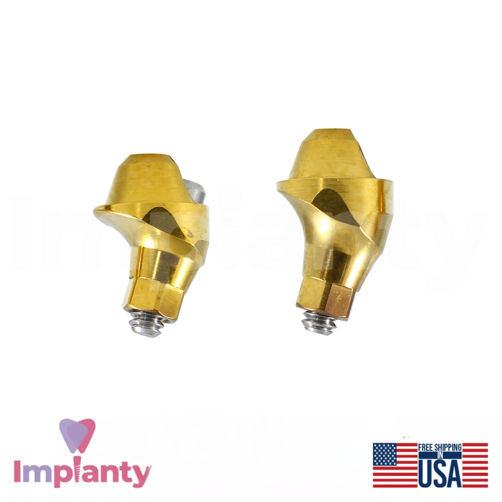 2x Dental Angled Multi Unit Prosthetic 17° Plastic Sleeve NP Conical Connection