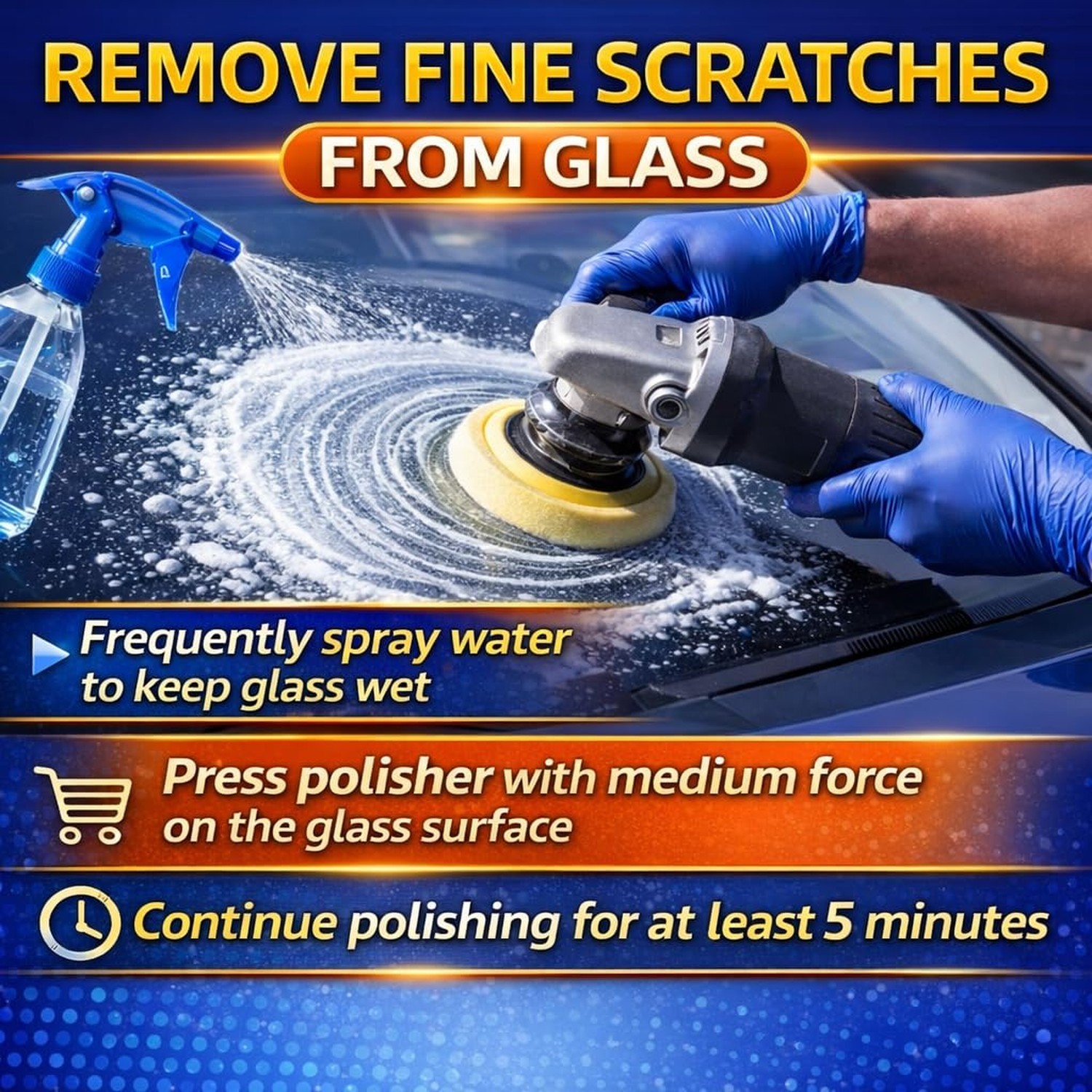 6.6 fl oz (200 ml) Cerium Oxide Glass Polishing Liquid – Deep Cleaning Gla