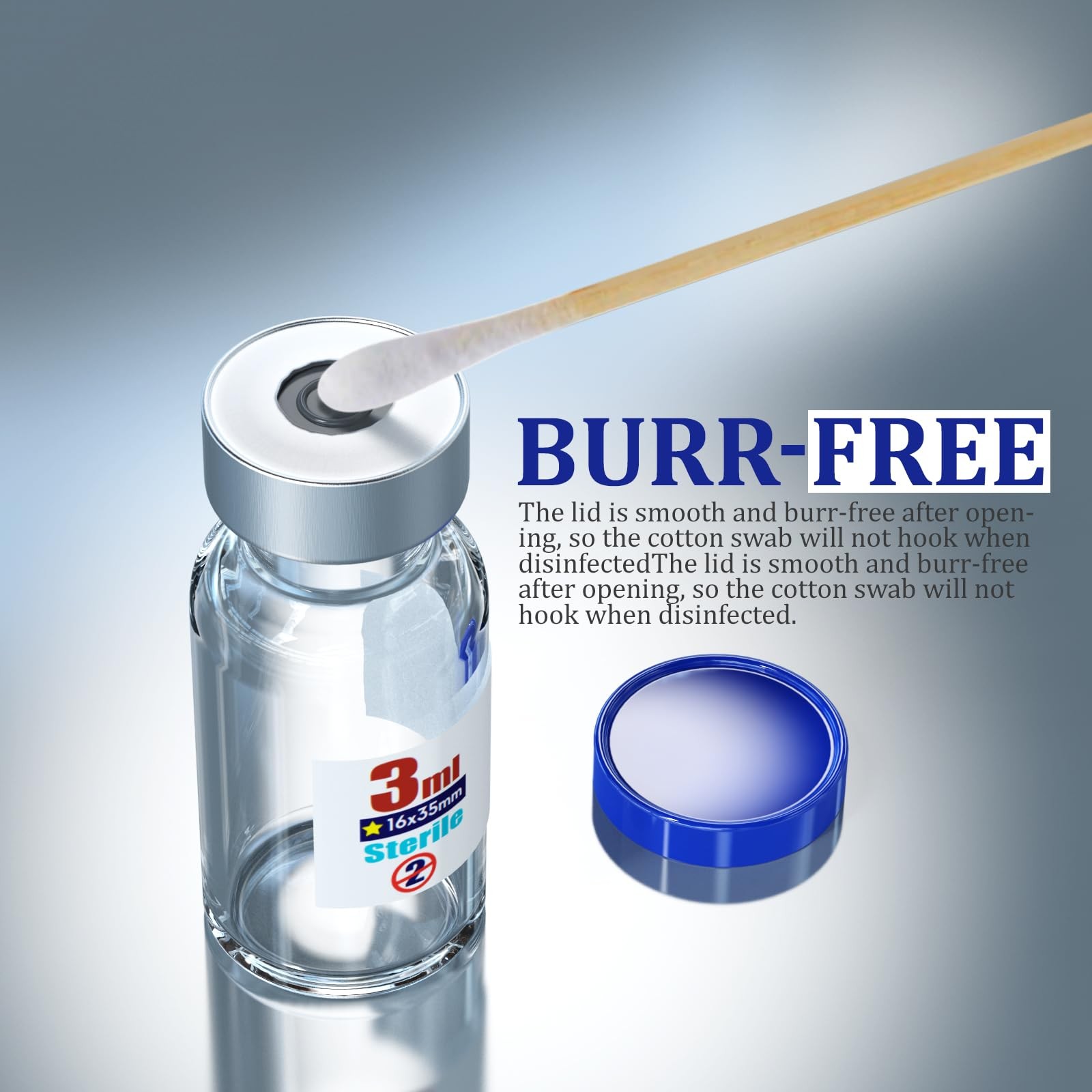 Ks-Tek Sterile Empty Vials with Self Healing Injection Port,with Flip Off Alumin