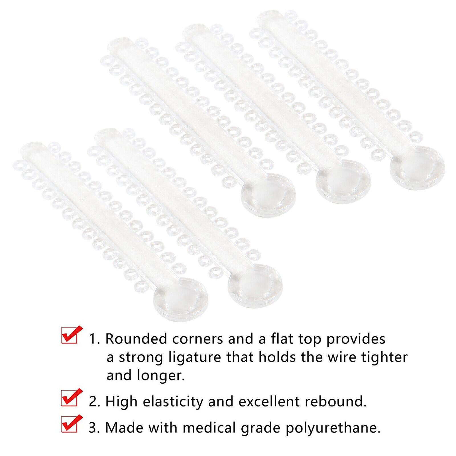 1008 Pcs Dental Orthodontics Elastic Elastomeric Clear Transparent Ligature Ties