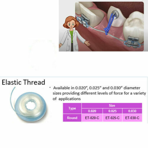 Dental Solid Elastic Traction Pull Power Thread Spool Round 25 Feet 020/025/030