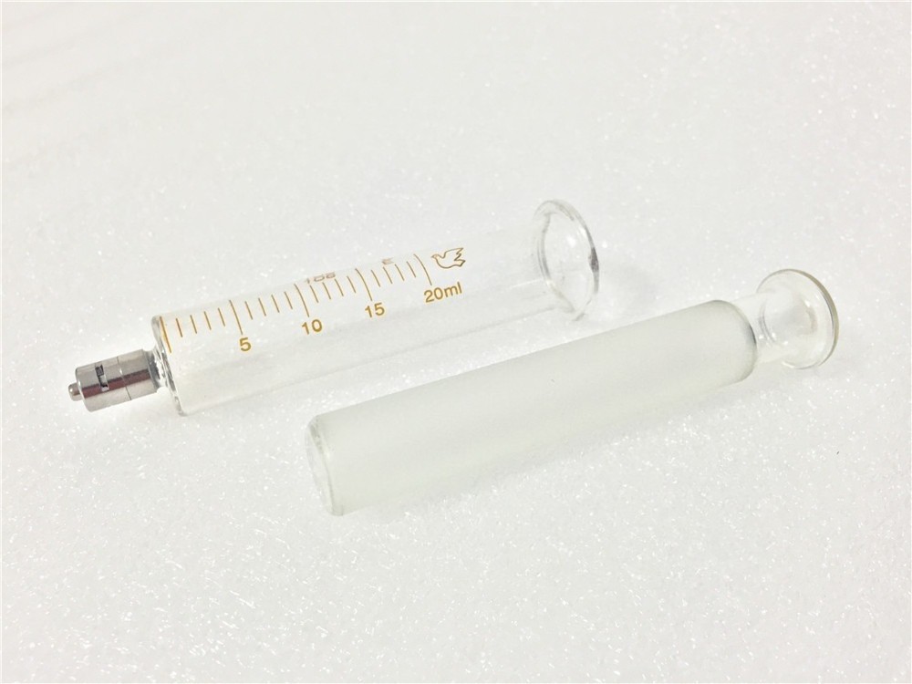 20ml 20cc Glass Syringe Luer Lock Head Reusable Glass Injector Lab Glassware