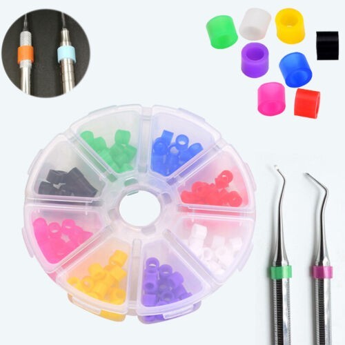 160P Dental Hygienist Instruments Silicone Color Code Rings Bands Assorted Color