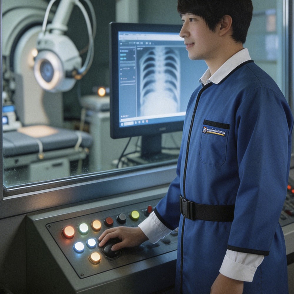0.35mmPb X-Ray Lead Apron Gel Coat Long Sleeve Radiation Protective Medical M