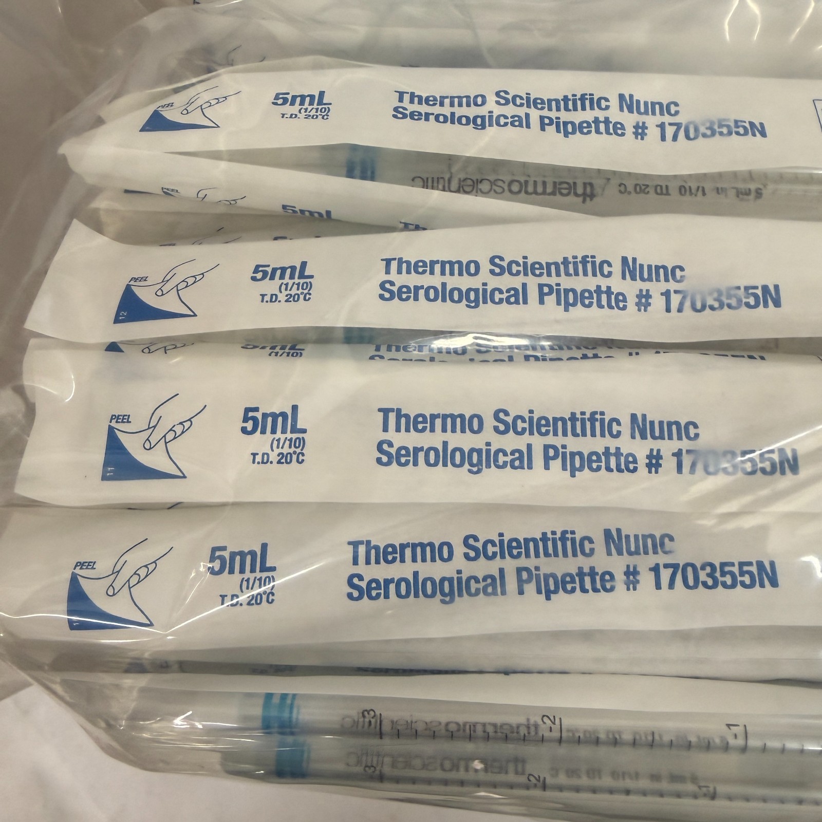 Thermo Scientific Nunc 170355N 5mL Serological Pipette Sterile Exp 2028, 200 Pcs