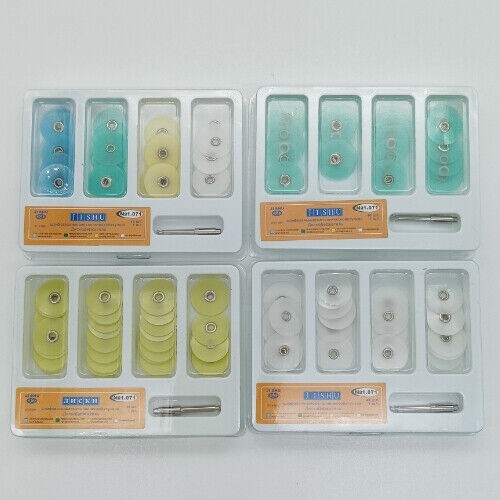 Dental Composite Finishing Polishing Discs Metal Bush Mandrel 14mm 40pcs