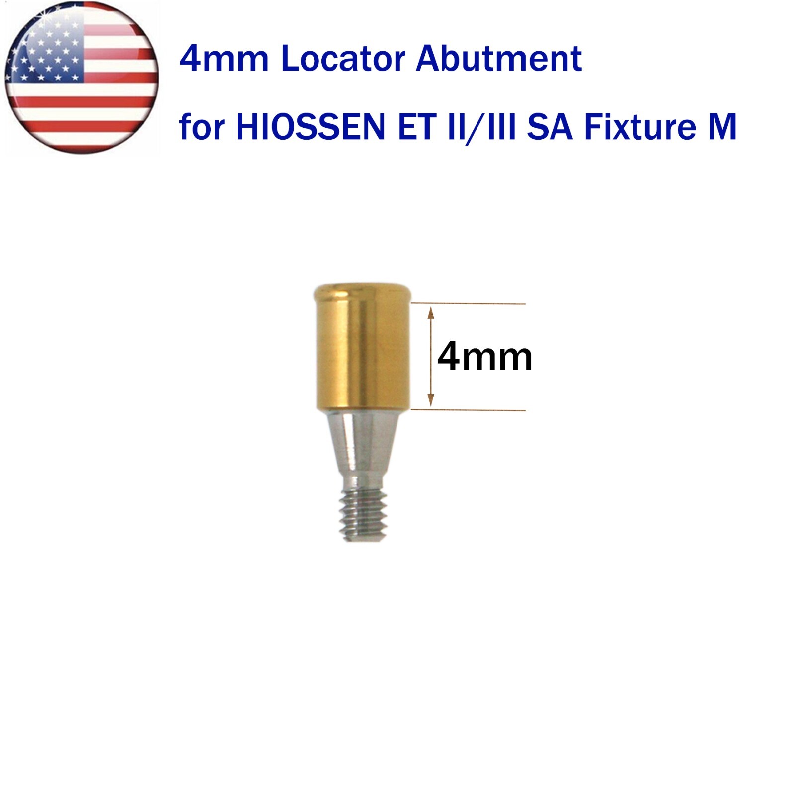 US Dental Locat0r Attachment Abutment Male Caps Kits Fit Nobel/Hiossen/Zimmer