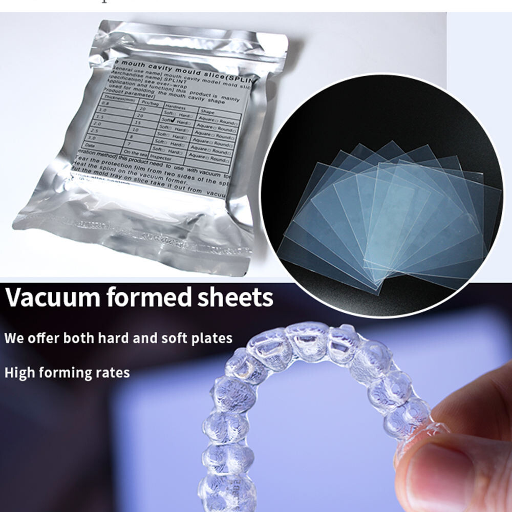 Dental Lab Splint Sheet Thermoforming Material Square Soft 3.0mm for Mouth Guard