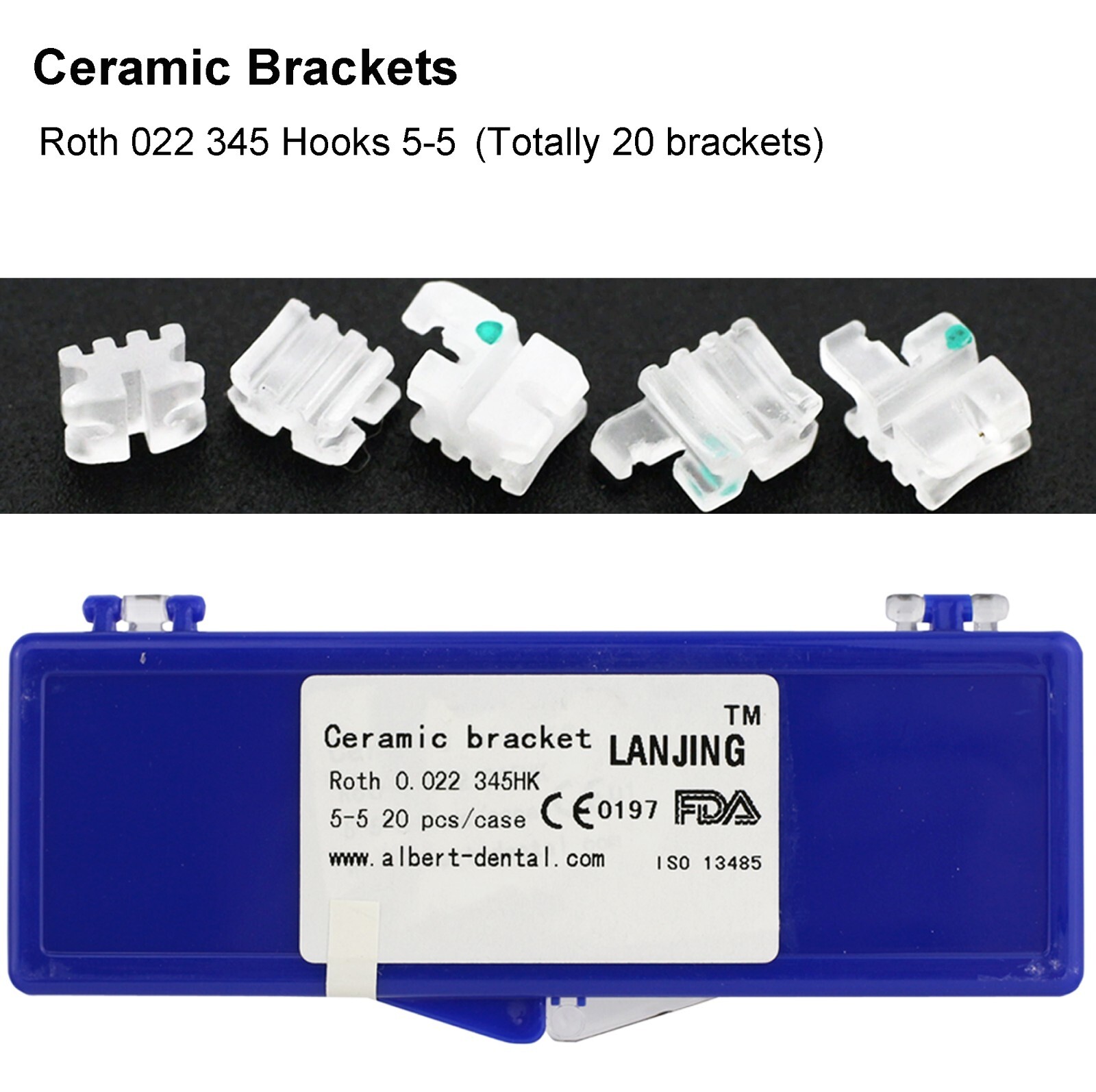 STAR ABSOLUTE Dental Orthodontic Sapphire Bracket Ceramic Brace Roth MBT 022 345