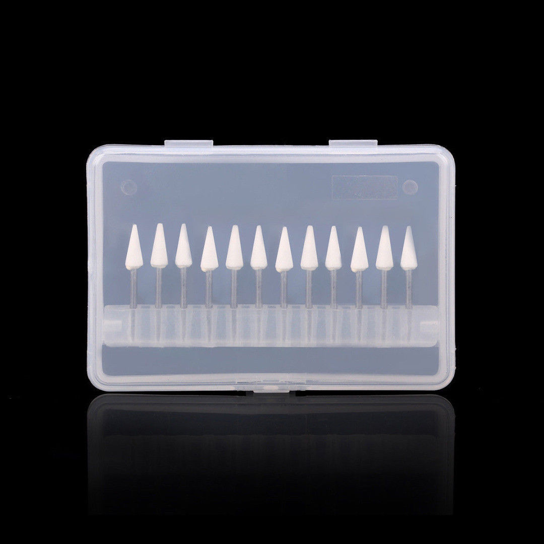 Dental White Stone Porcelain Resin Handpiece Polishing Burs FG Cone/Flame/Round