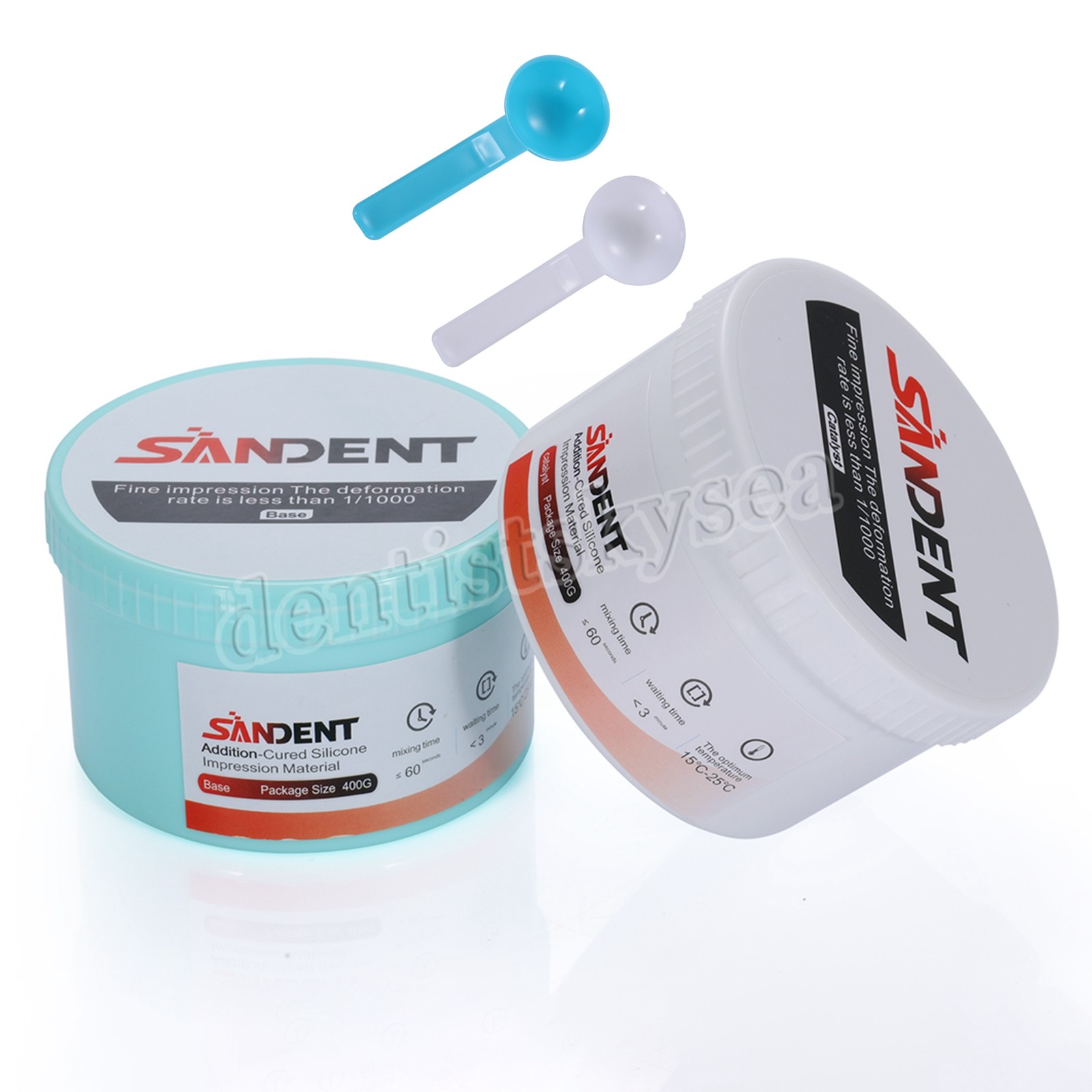 Dental SANDENT Putty PVS VPS Impression Material Base Fast Set 2x 400g USA
