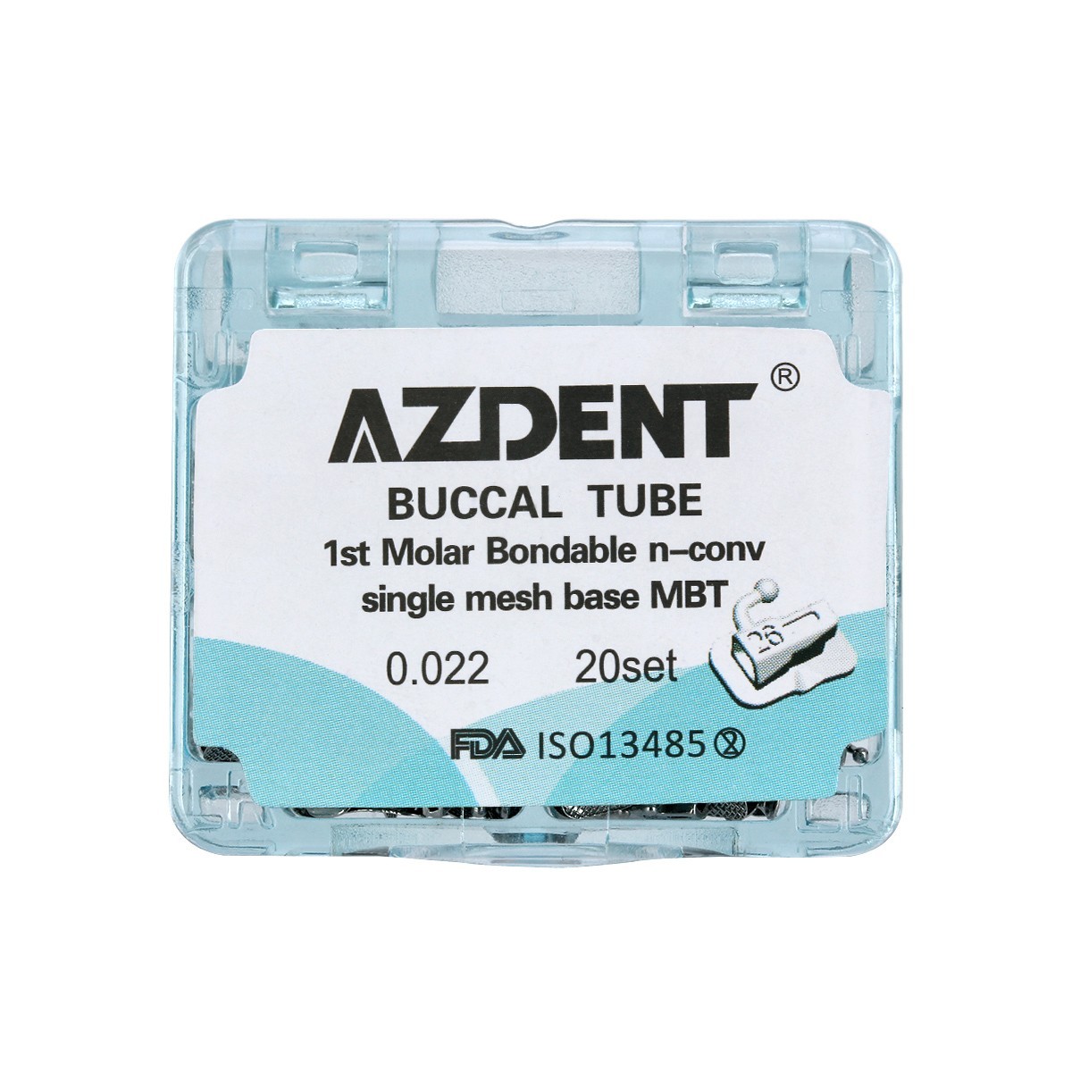 AZDENT Dental Orthodontic Buccal Tube 1st Molar Roth MBT.018 022 Bondable N-Conv