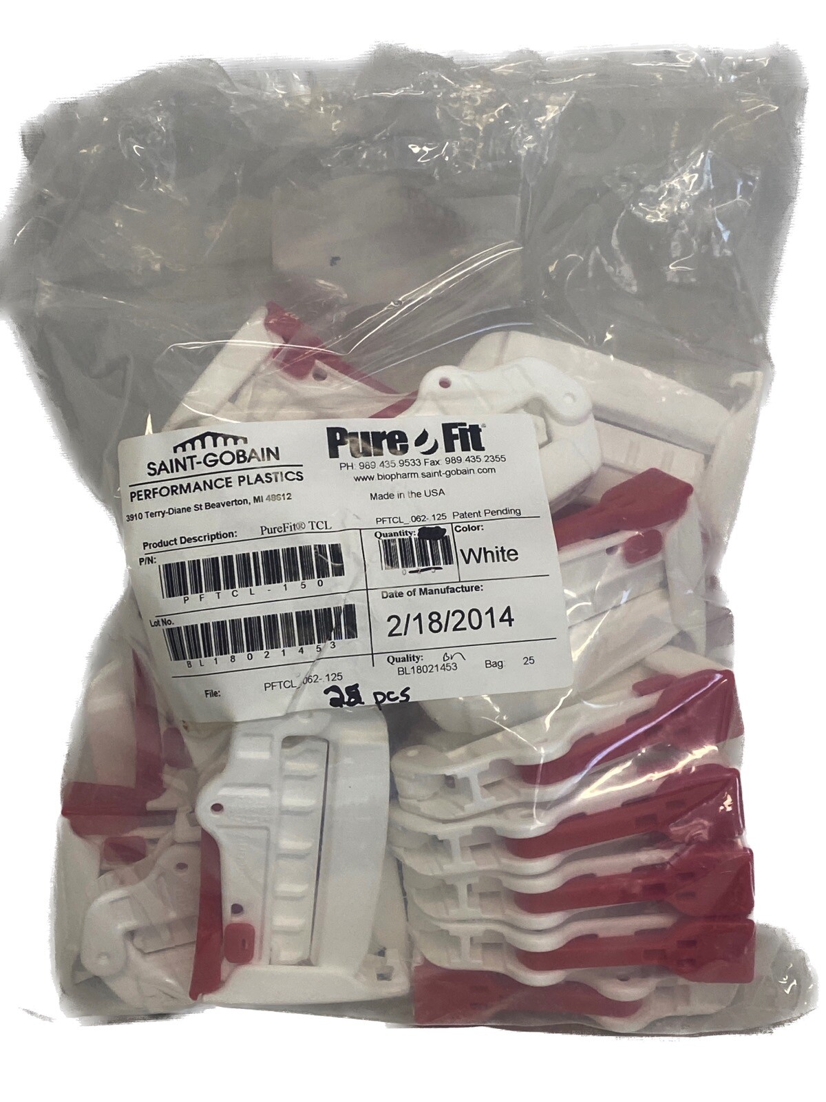 (25) SAINT-GOBAIN Pharma Pure-Fit PVDF 3/4” to 2” TCL Large Tube Clamps PFTCL150
