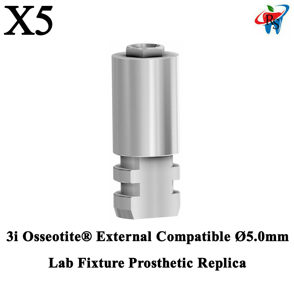5x 3i Osseotite® External Compatible Ø5.0mm Analog Lab Fixture Replica