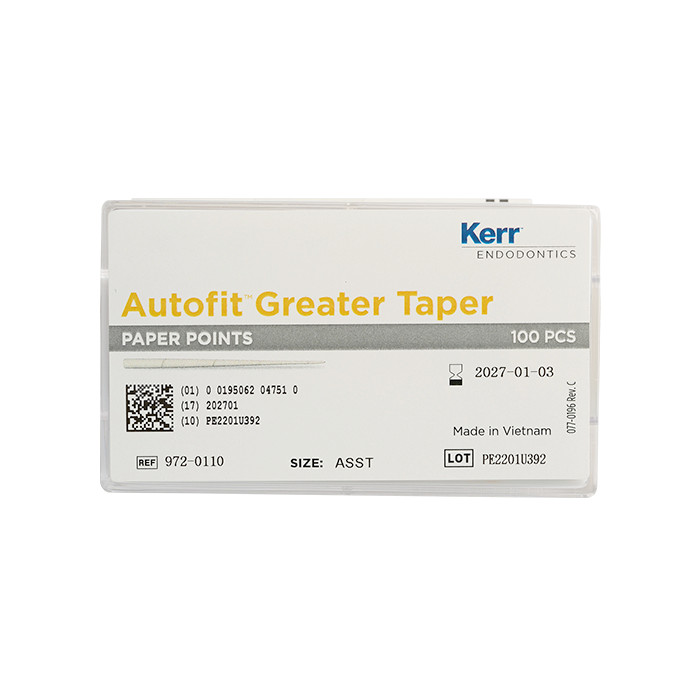 Endo Fill & Obturation Autofit Greater Taper Paper Points By Kerr (100/pk)