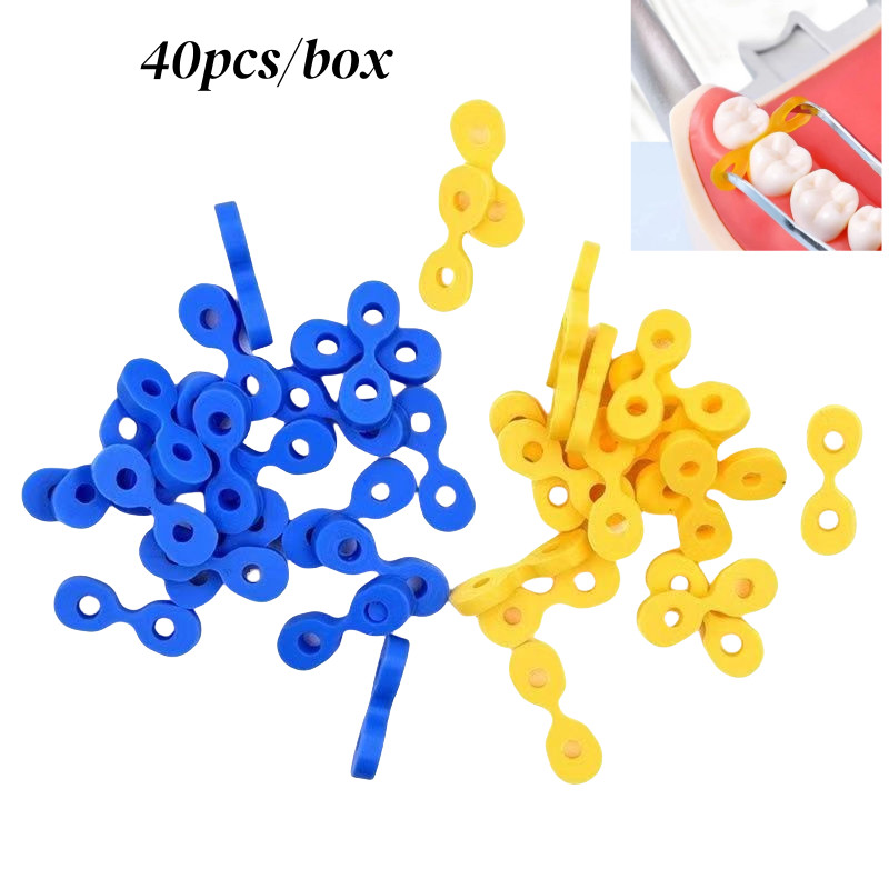 40 Pcs Dental Elastic Fixing Wedges Soft & Hard Matrix Composite Rubber Dam