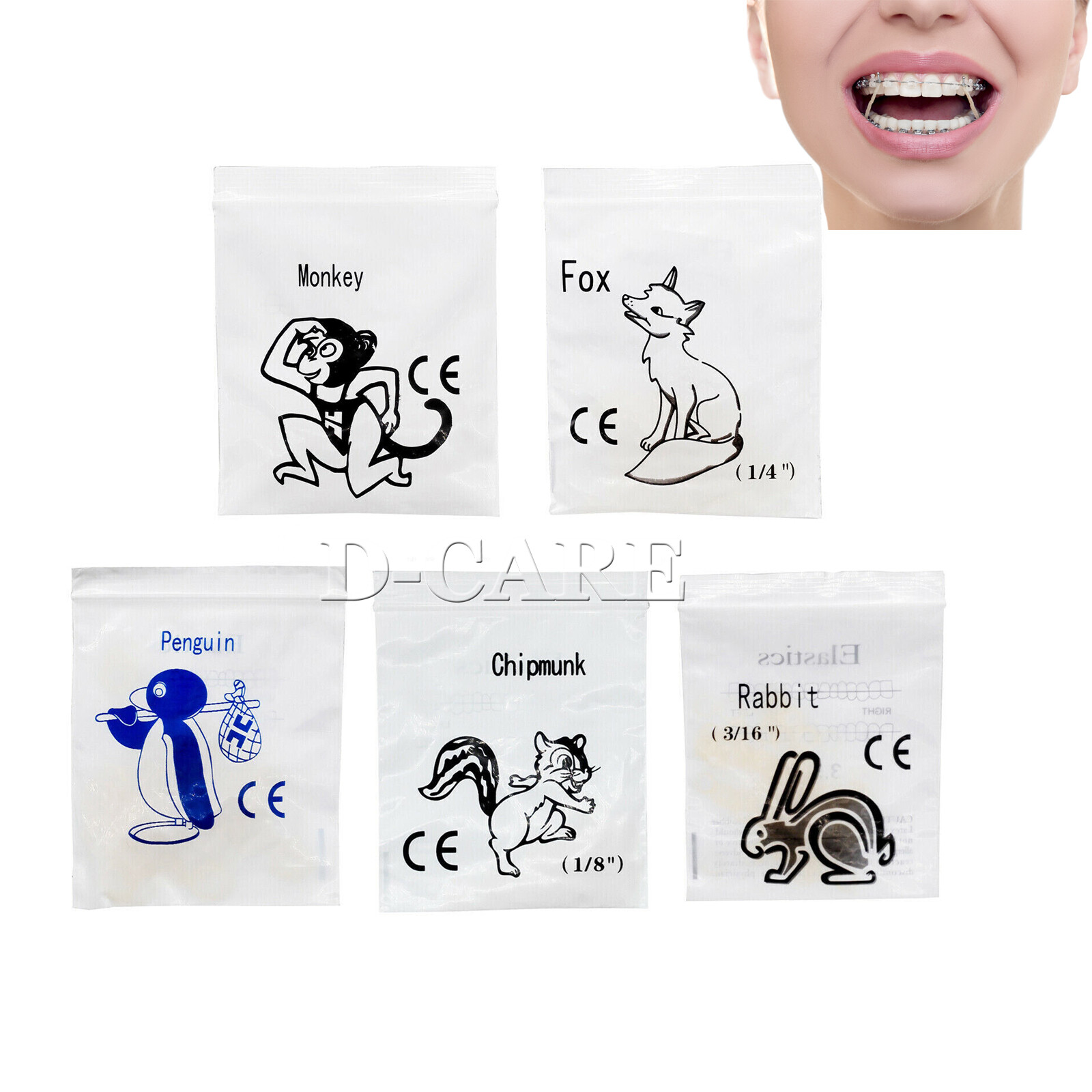 100pcs Dental Orthodontic Rubber Bands Elastics Latex Braces Non-toxic Tool 3.5
