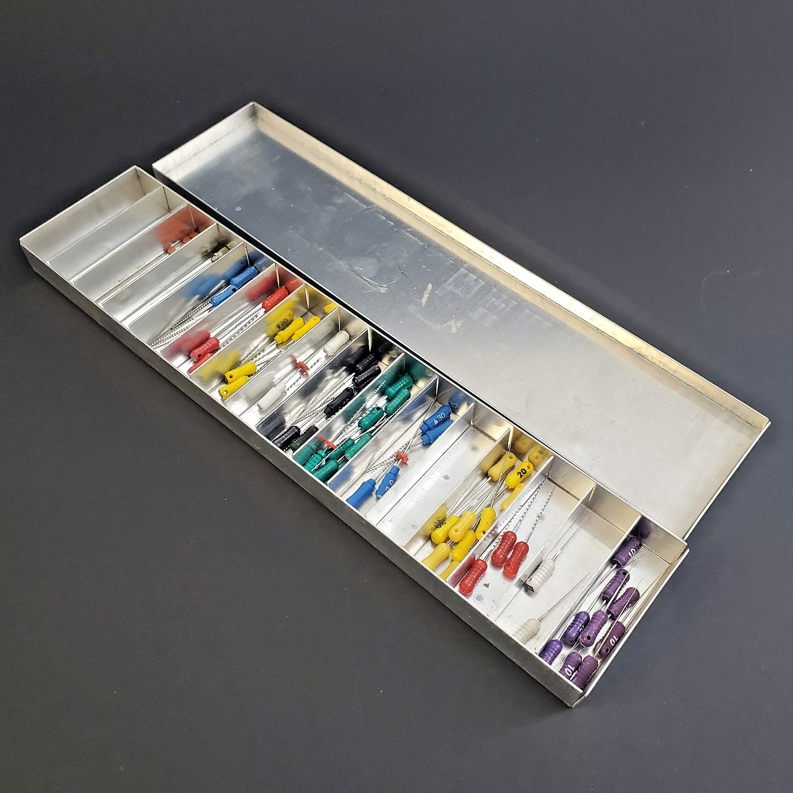 Vintage Set of Endonic Reamers 57 Pieces Boxed Dental Jewelry Tools